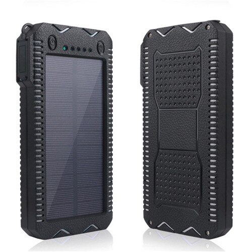 Banco de energia solar 50000mah bateria de reposição de grande capacidade à prova dwaterproof água bateria externa com sos led de emergência ao ar livre: white