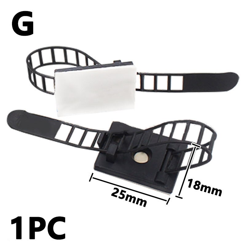 10PC Cable Tie Mounts Adjustable Wire Ties Cable Clips Clamp Plastic Self Adhesive Cable Organizer Fix Holder Cord Management: G