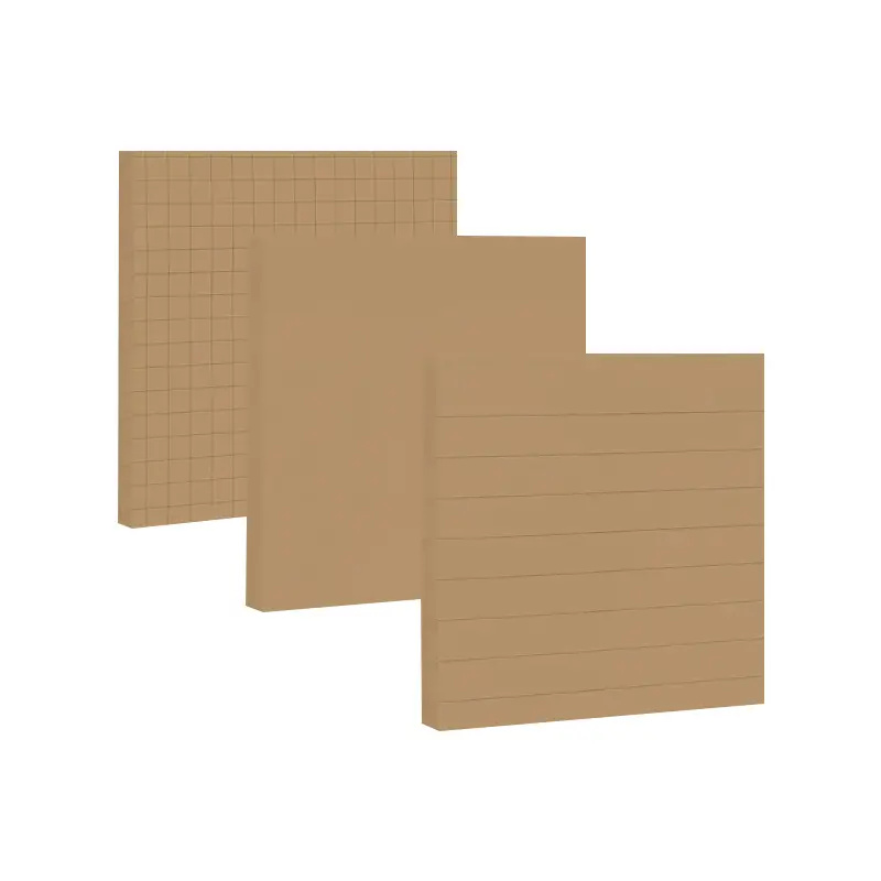 Bloc-notes autocollant en papier Kraft, bloc-notes avec lignes de grilles, parfait pour les Notes et les rappels, 3 paquets: Violet