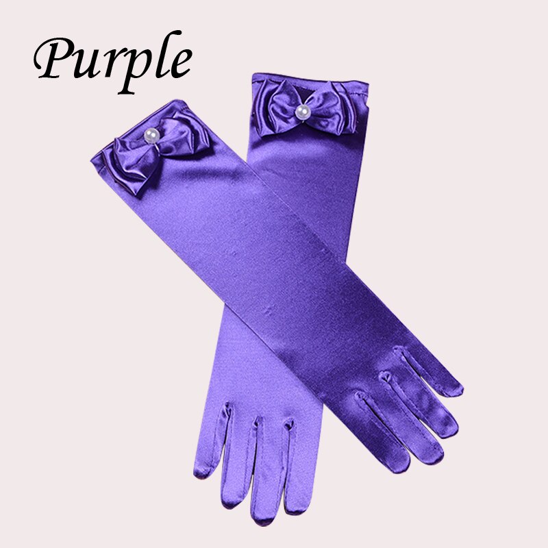 Cosplay Handschuhe für Mädchen Lange Prinzessin Handschuhe Mädchen Handschuhe Geburtstag Hochzeit Kleid Satin Handschuh mit Bogen Kostüm Zubehör: 3