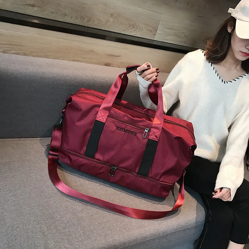 Travel Luggage Bag Gym Fitness Bags Waterproof Nylon Sports Handbags Women Yoga Swimming Tas Dry Wet Gymtas Sac De Sport