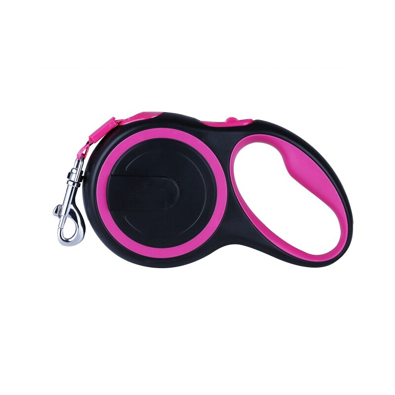 Lange sterke hondenriem, intrekbare hondenriem voor grote honden, duurzame nylon wandelriem, automatisch uitschuifbaar hondenkoord: Roos / 5m 50kg