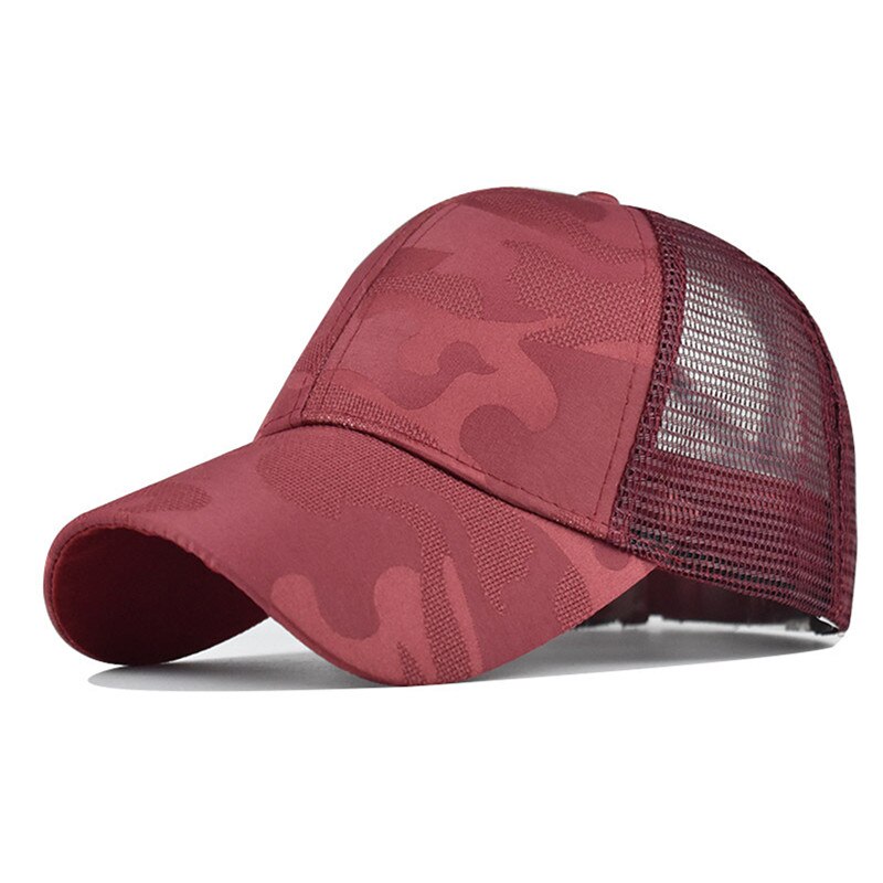 Baseball Caps Men Women Snapback Hip Hop Hat Summer Breathable Mesh Sun Gorras Unisex Streetwear Bone Leisure Simple: Red