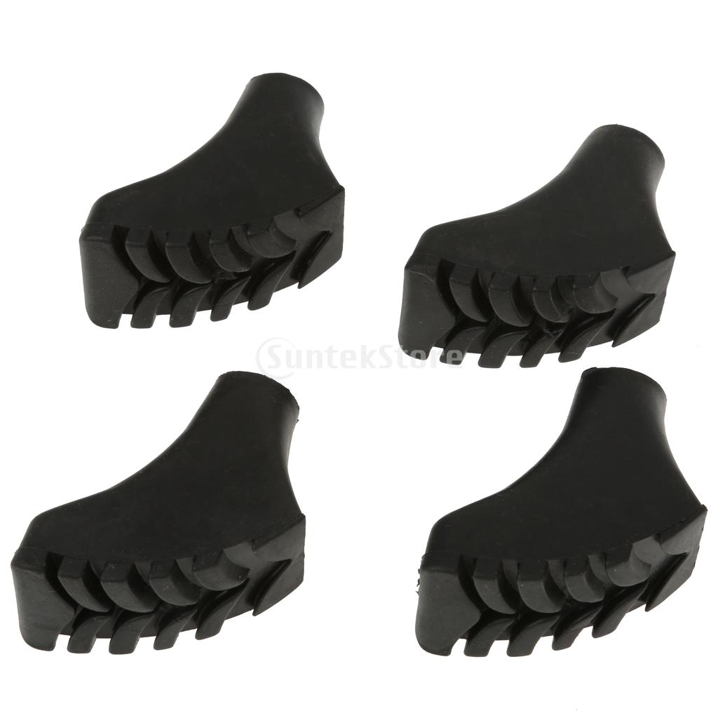 4pcs Anti-slip Rubber Paw Feet Tips Hammers Hiking Stick Walking Trekking Pole Caps