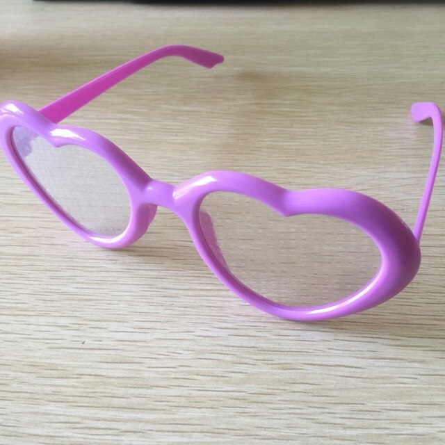 Hart-Vormige Lichten Geworden Liefde Speciale Effecten Bril Liefde Bril 'S Nachts Netto Rode Bril Zonnebril Vrouwen: purple