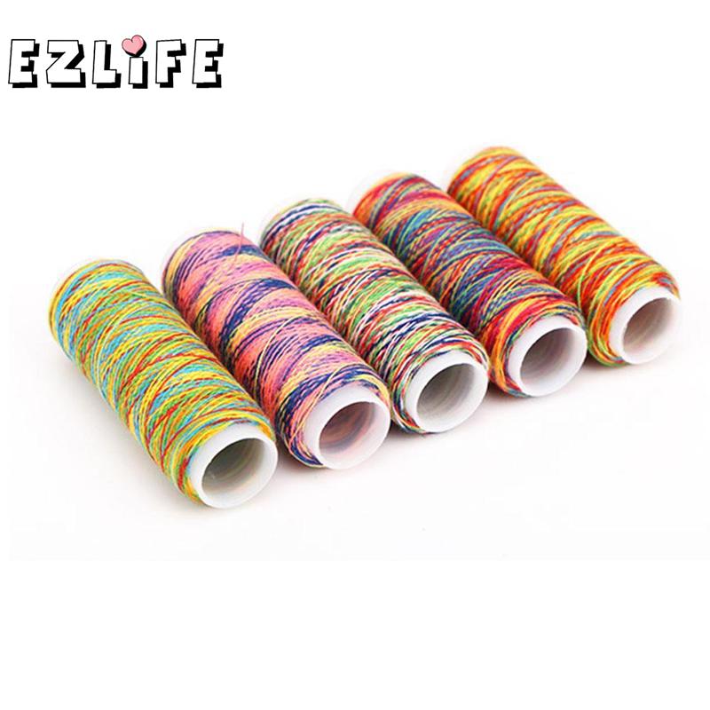 1Pcs Gradient Line Sewing Machine Line Rainbow Color Hand Embroidery Sewing Thread Quilting Thread Sewing O4E6