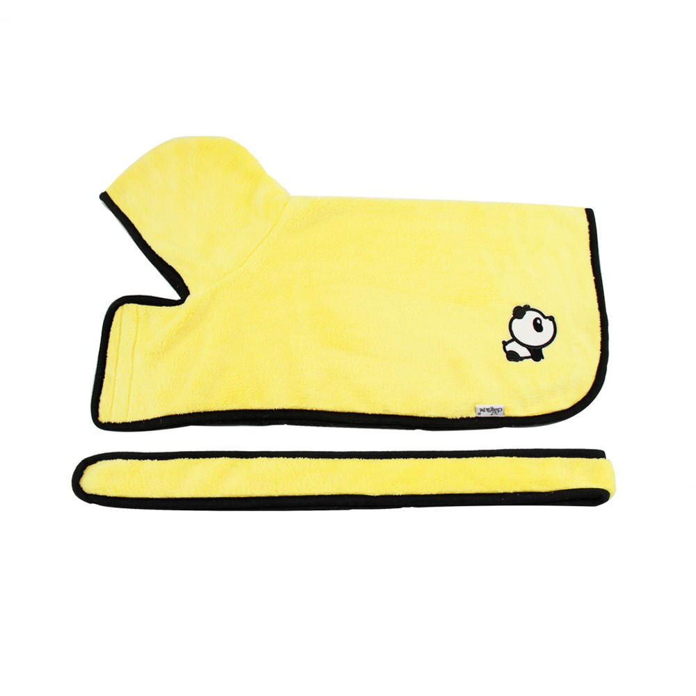 Szlafrok dla psa szlafrok z mikrofibry suszenie Super chłonny szybkoschnący szlafrok akcesoria dla zwierząt: Yellow / L