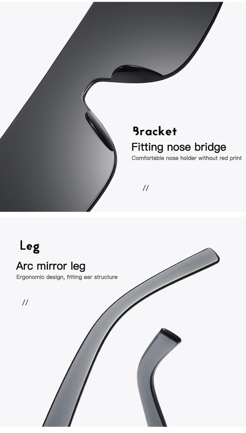 Sunglasses Siamese No frame Sunglasses dark glasses Sunscreen Dust - proof UV400 Driving Shades glasses