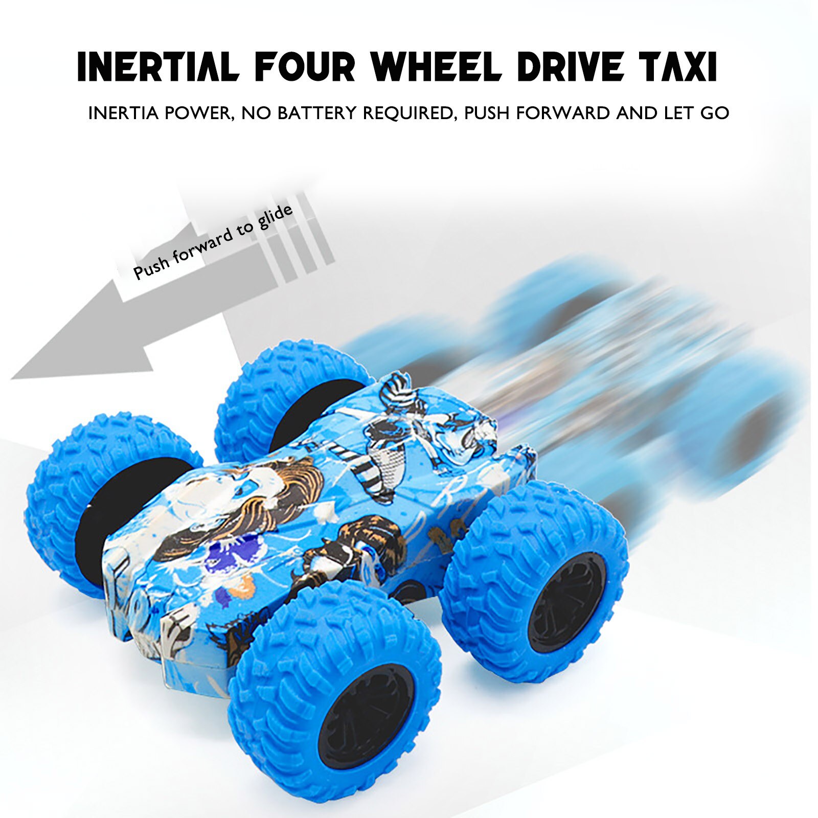 Inertia-double Side Stunt Graffiti Car Off Road Model Car Vehicle Kids Toy For Kids Children Christmas Car Toys