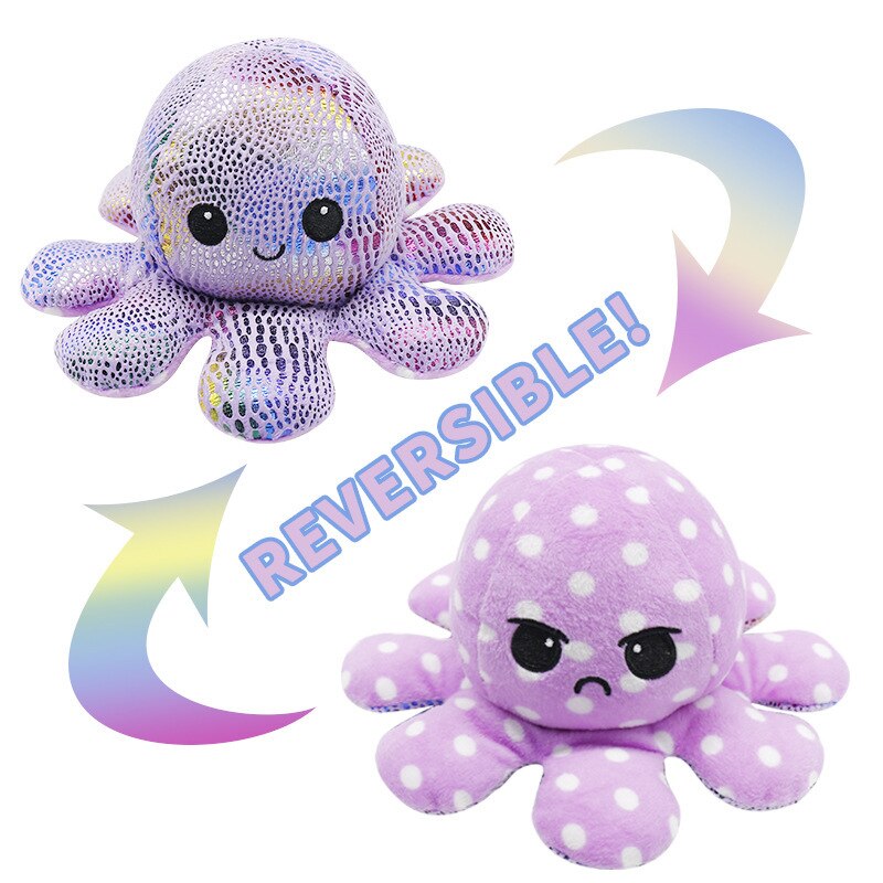 peluche octopus reversibl Flipped doll flip plush toy double sided doll reversible Octopus: color5