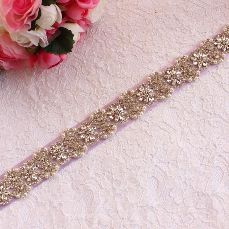 Bruids Riem Vrouwen Riem Trouwjurk Riem Strass Bruidsmeisje Riem Bruiloft Accessoires: light purple