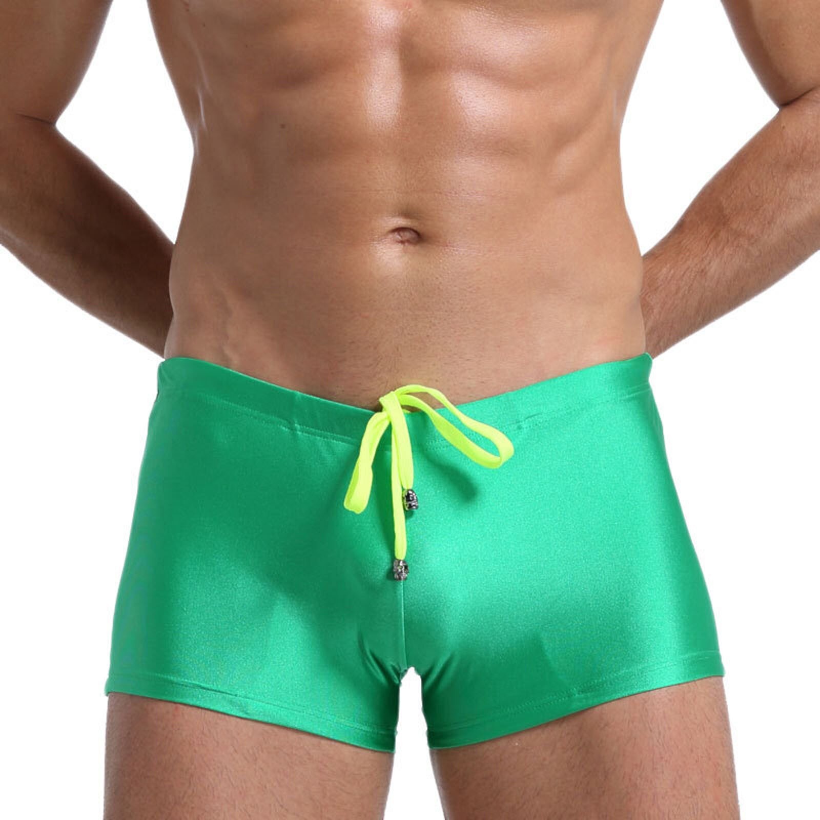 Men's Flat Swim Trunks Lace-up Beach Breathable Quick-drying Trunks Summer Bathing Beachwear Terno De Baño Купальники