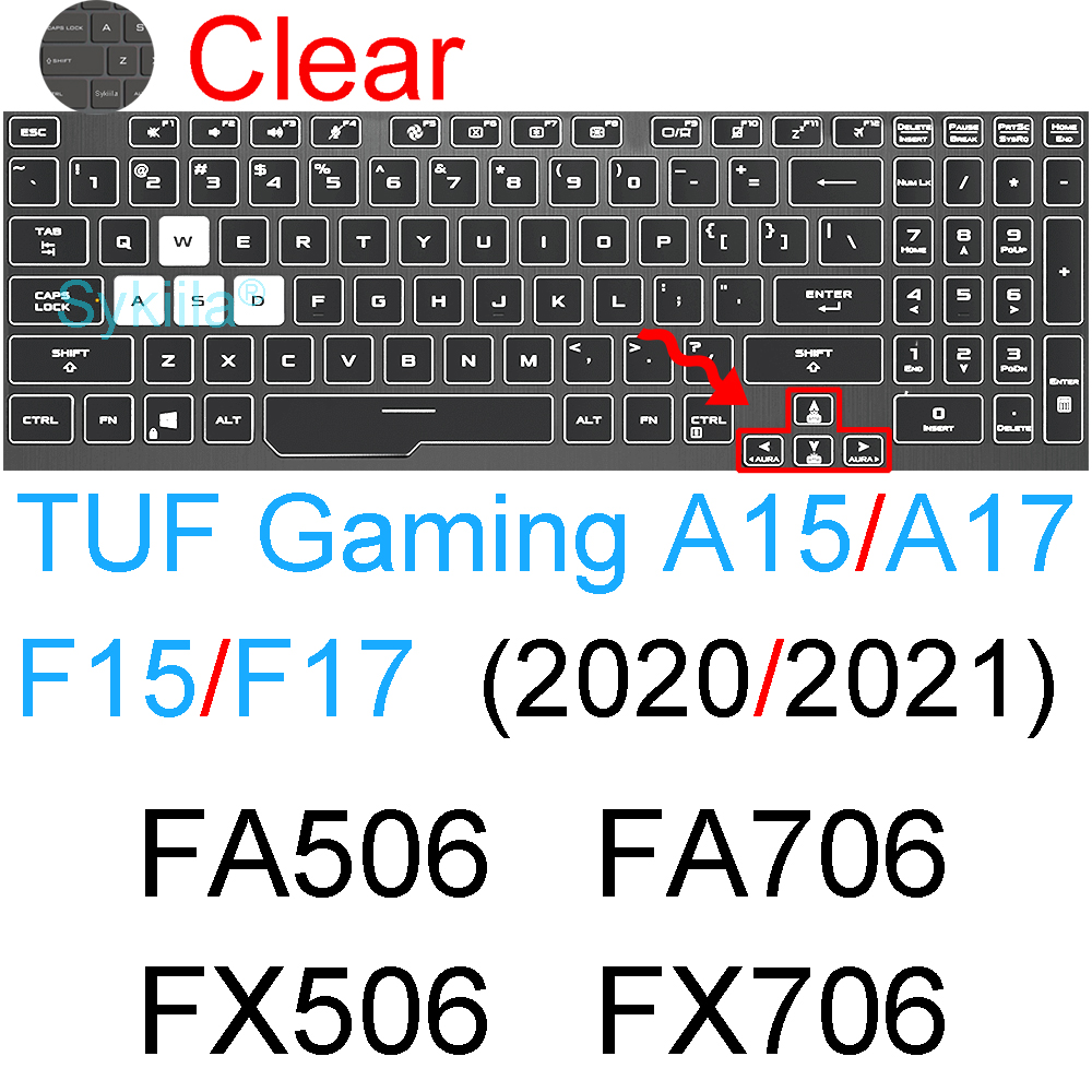Keyboard Cover for ASUS TUF Gaming A15 A16 A17 Dash F15 F16 F17 FA507 FA607 FX507 FX607 FA707 Silicone Protector Skin Case 15 16: PURPLE