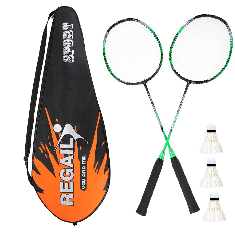2 spiller badminton bat udskiftningssæt ultra let kulfiber badmintonketsjer med taske badmintonketcher badmintonbold