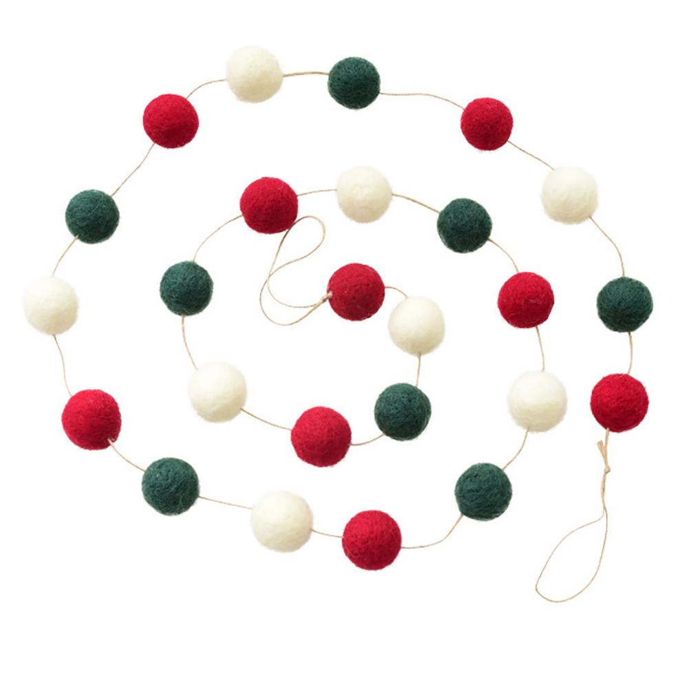 Ull filt jul krans dörr dekoration hängande prydnad mini julgran krans bordsskiva prydnad advent krans: Gul