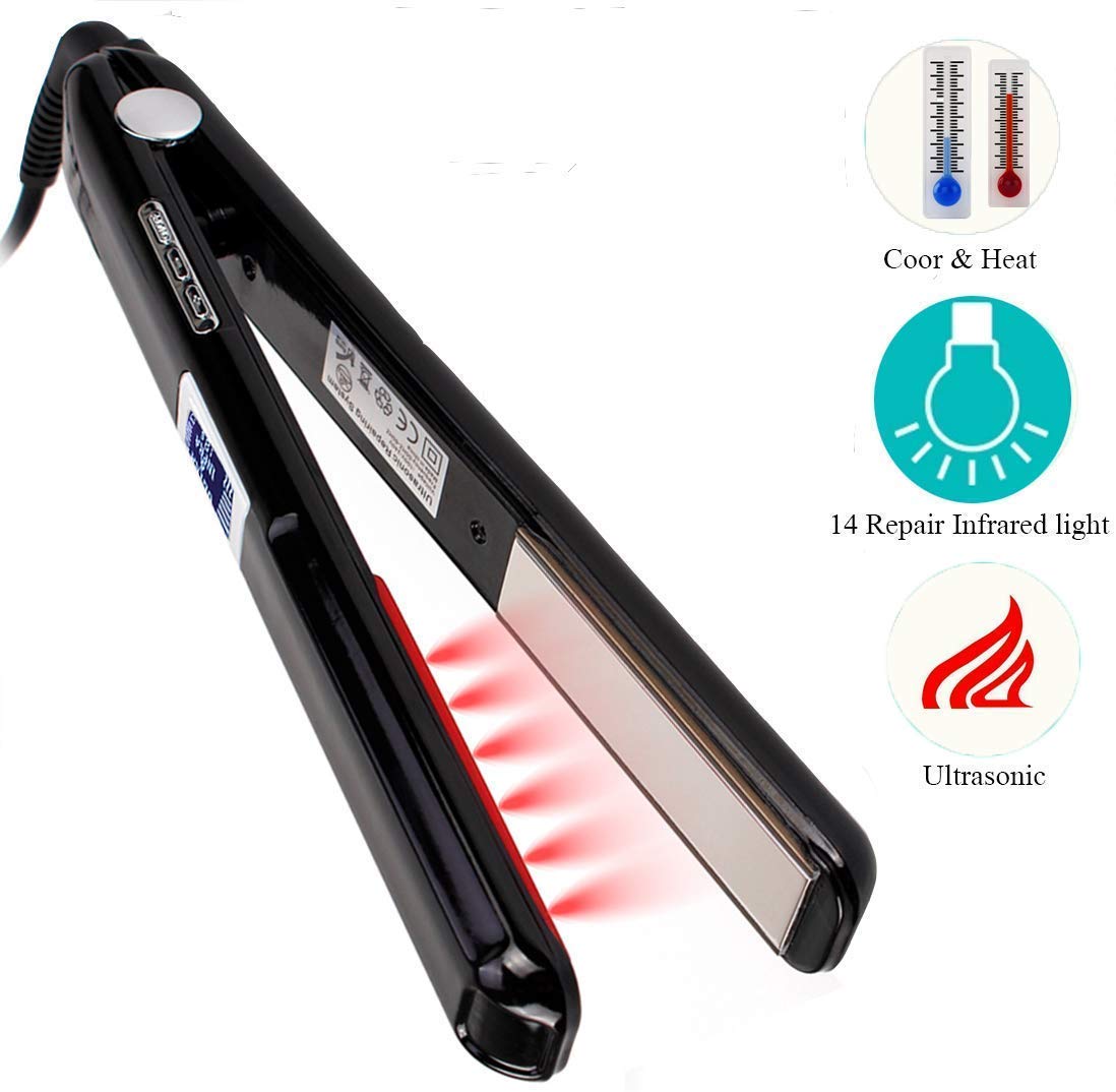 Hair Care Ultrasonic Infrared Hair Straightener Cold Flat Iron Hair Treament Styler Therapy Conditioning Tools