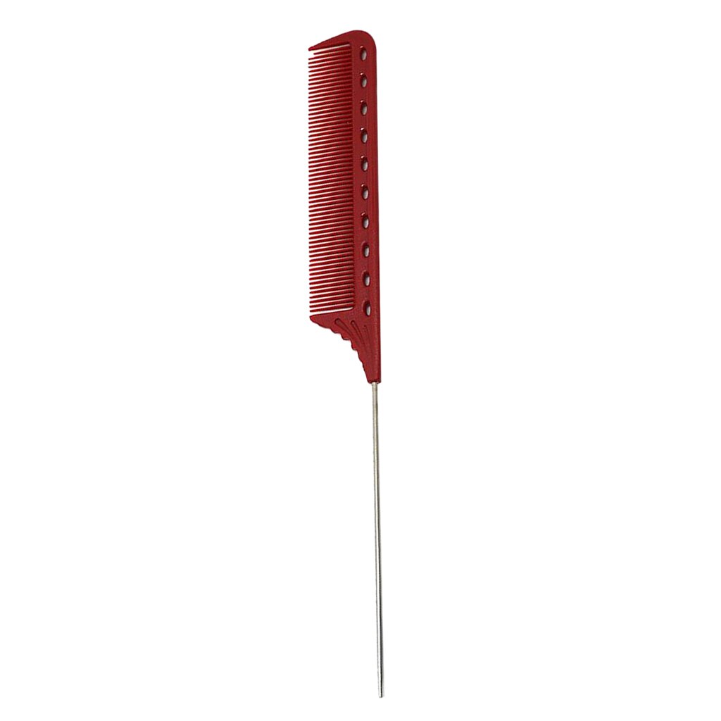 Peines para resaltar el peine de tinte para salón de casa, peluquería cuidado del cabello, peine de cola de ratón de estilo antiestático con dientes finos: Red