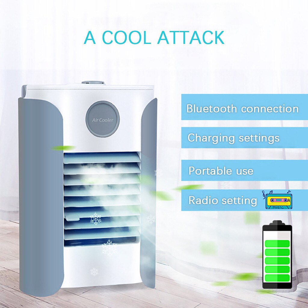 Portable Air Coler Mini Airconditioner Usb Opladen Multifunctionele Bluetooth Fm Airconditioner Luchtbevochtigers Fan # Y # g40