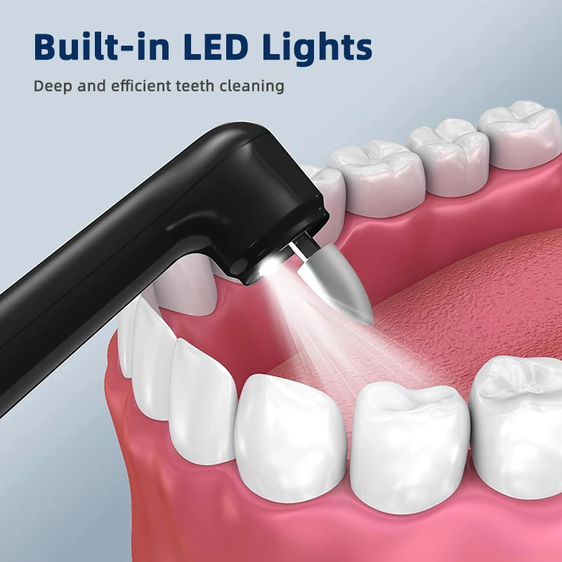 Elektrisk tandpoleringssats – 5 rengöringslägen för borttagning av tandsten och plack, tandblekning och tandstensvård