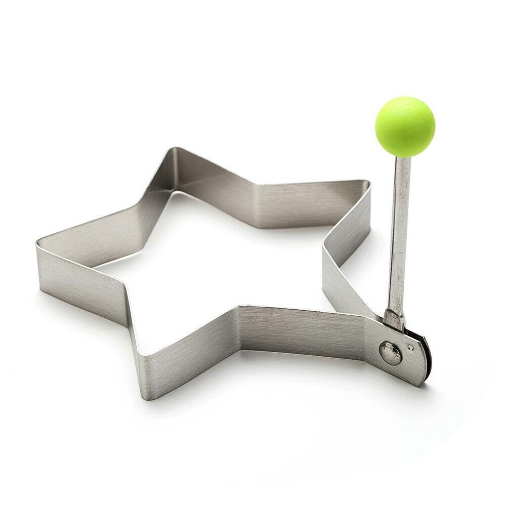 huevo frito Shaper Acero inoxidable huevo frito Shaper Pancake anillo círculo forma de corazón de molde accesorios de herramientas de cocina: star