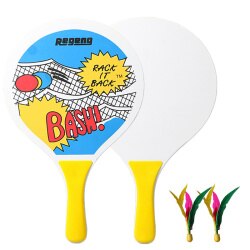 Strand Paddle Bal Game Set Strand Paddle Badminton Racket Indoor En Outdoor Badminton Spel Battledore Voor Kinderen Tieners-40: White