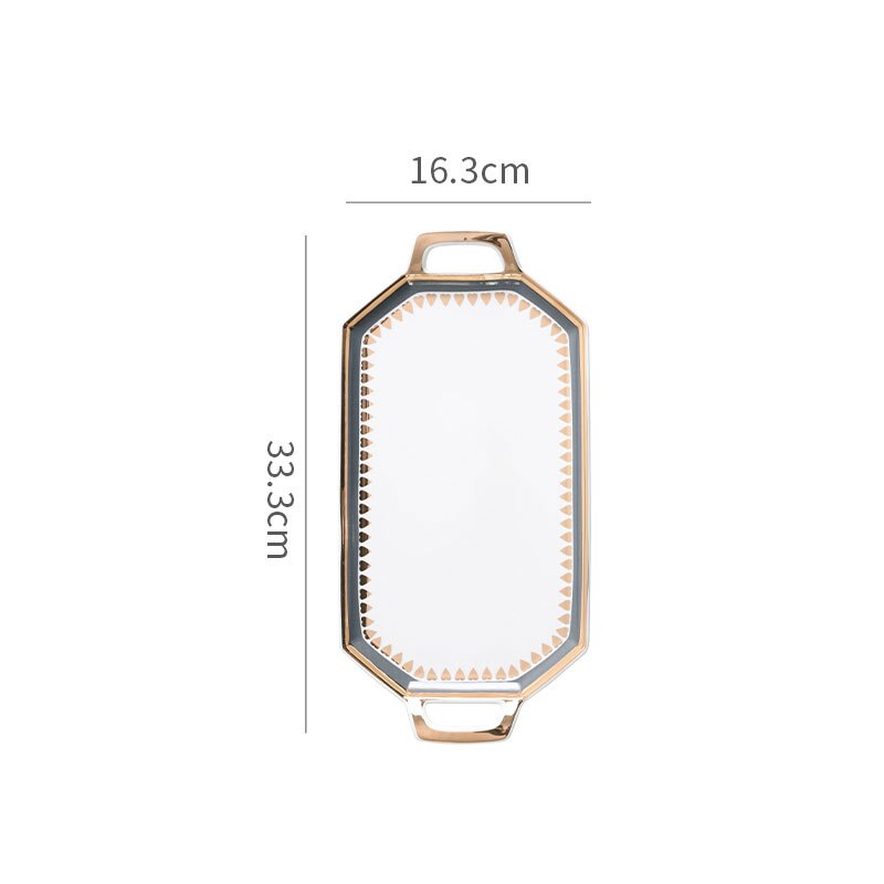 Nordic Entry Luxury Dinner Plate Tray Mug Seasoning Dish Home Hotel Ceramics Tableware Set Modern Porcelain Western Plates Tray: tray B