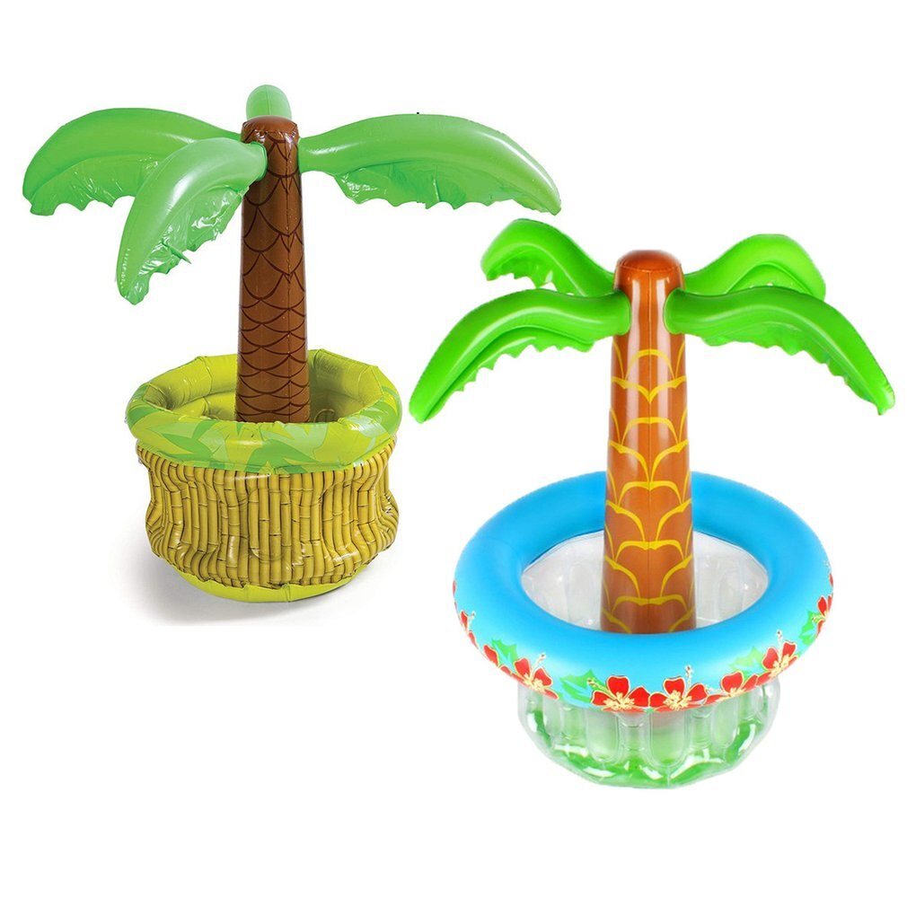 Palm Tree Cooler Inflatable Serving Bar Salad Buffet Ice Tray Food Drink Containers With Drain Plug For Picnic Pool Party