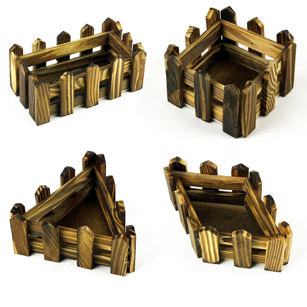 Wooden Fence Flower Plant Picket Storage Holder Garden Flower Stand Artificial Flowers Fence Home Decoration Party Decor