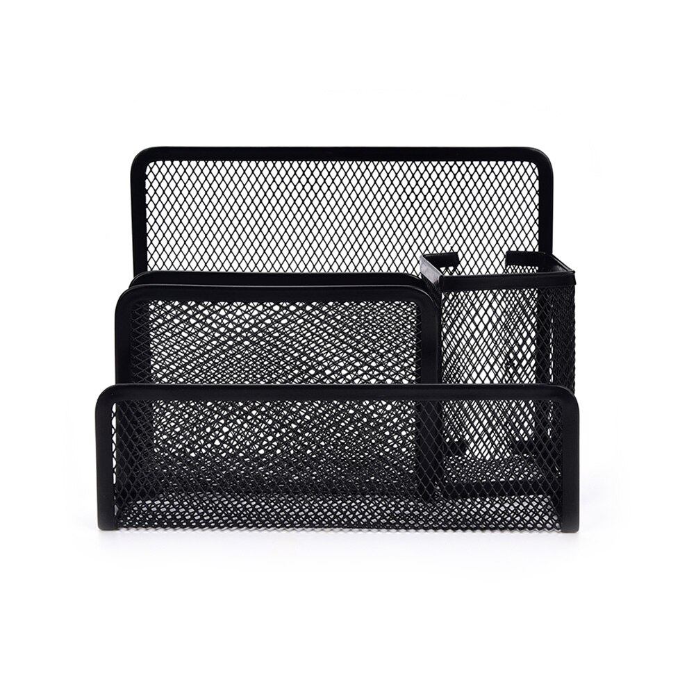 Multi-functional File Paper Organiser Storage Collection Metal Mesh Desk Organizer Pen Holder Stationery Office School Supplies