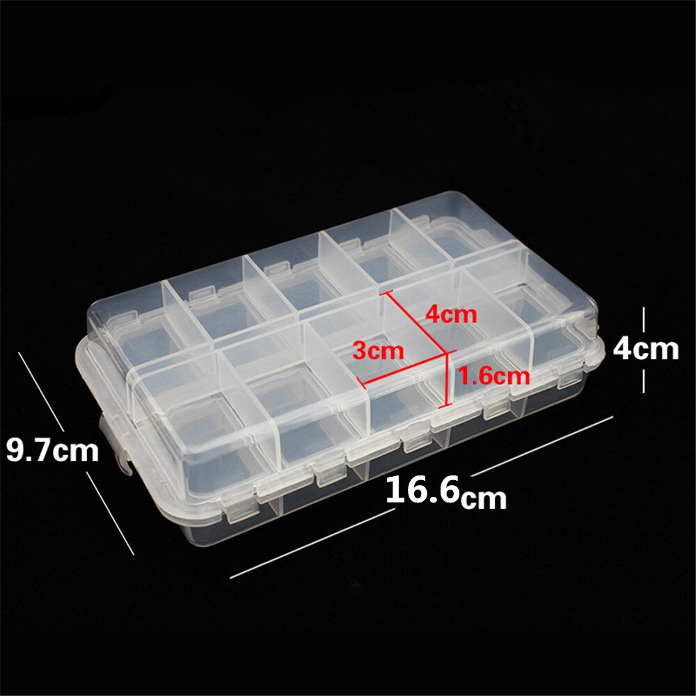 *Strong Plastic Fishing Bait Organizer Box Fishing Lures Case Tackle Storage Fisher Gear Bulk With 20 Individual Compartmen