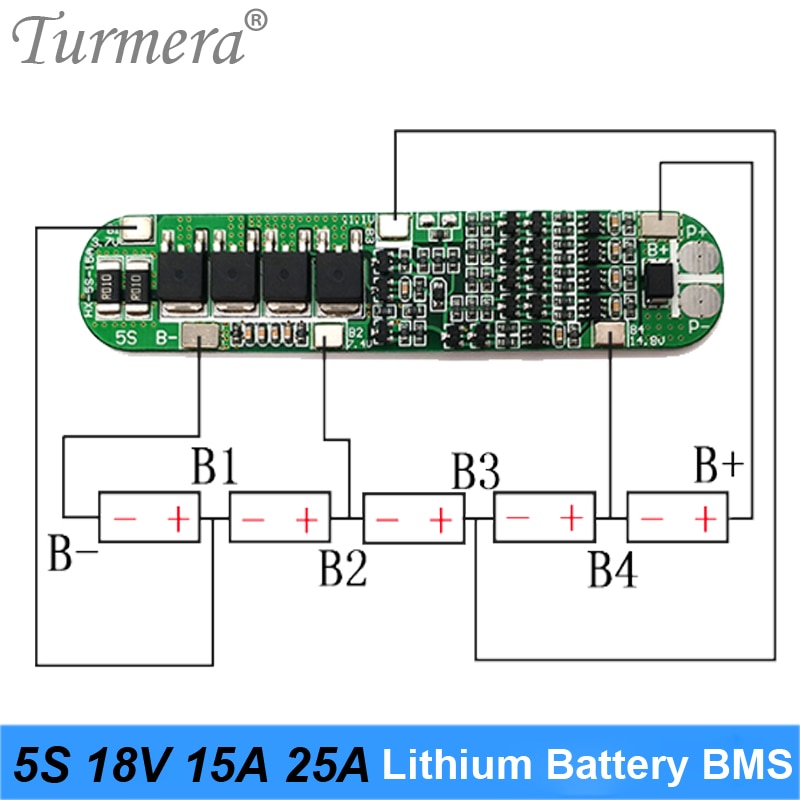 5S 18V batterie au Lithium BMS conseil 15A 25A pour 18650 batterie tournevis chargeur Protection conseil 18V 21V cellule Protection Circuit