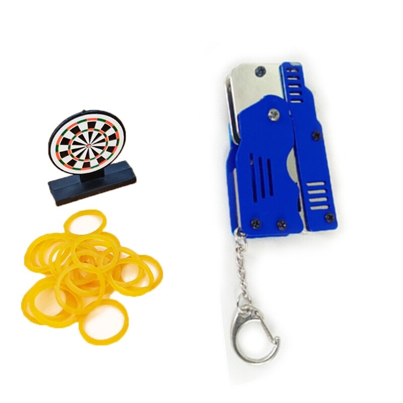 Zinc Alloy Colorful Metal Mini Can Be Folded As a Key Ring Rubber Band: Blue