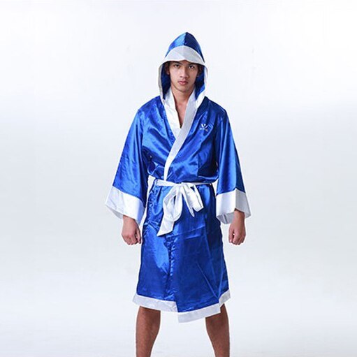 Adult Men Boxing Uniform Fight Competition Ring Match Costumes Chinese Kung Fu Outfit Training Pugilism Wushu Tai Chi Clothes: Blue / XL(165-180CM)