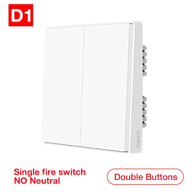 thumbnail image 2 of Aqara Wall Switch D1 ZigBee Smart Switch - Zero Line/Fire Wire, 220V, White, 10A, For Aqara Hub 2 of 3