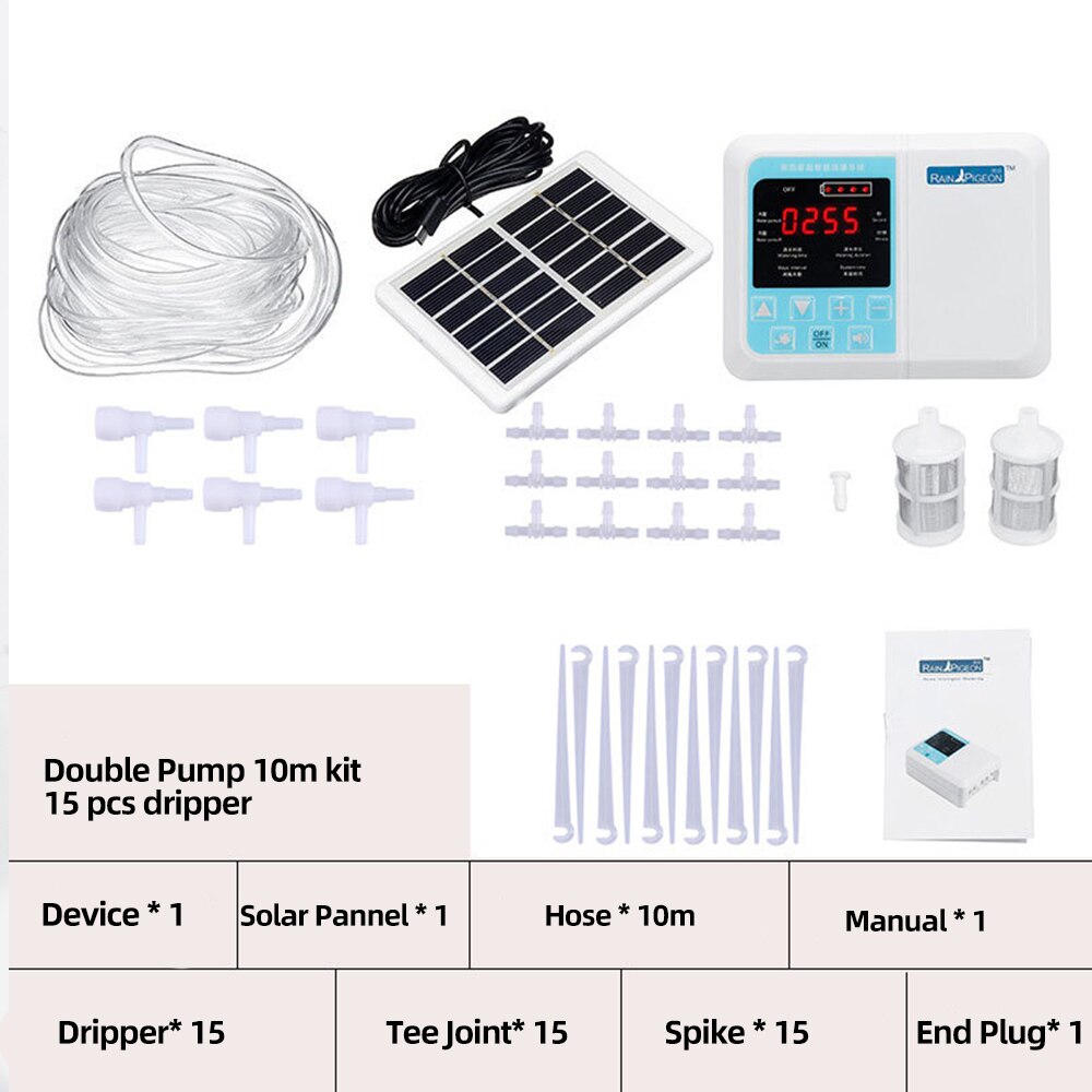 Automatic Watering System Auto Plant Watering System Self Watering Device Irrigation System Controller Flower Watering Timer: double pump 10.15