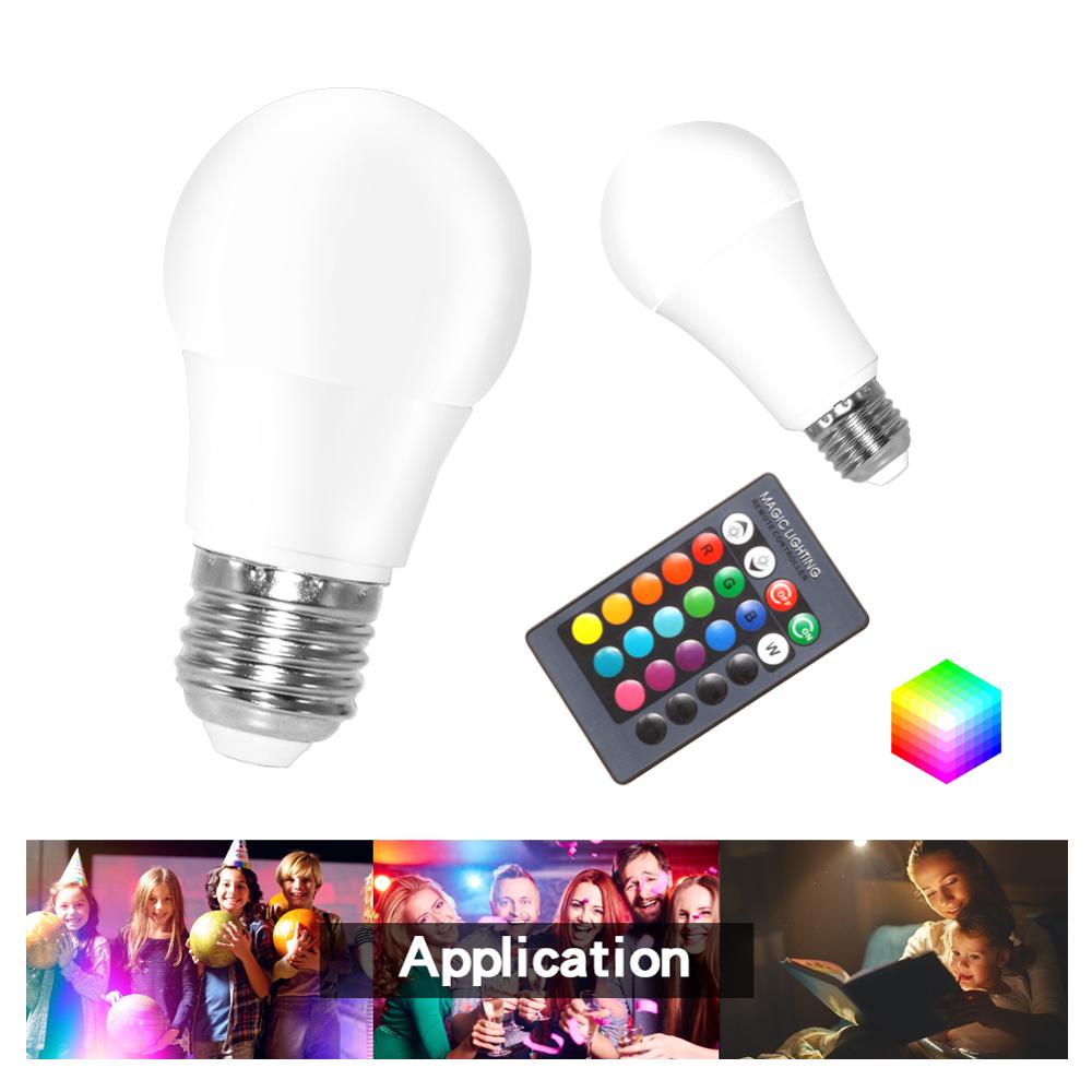 Led Rgb Lamp Rgbw Rgbww E27 5W 10W 15W Spot Light Remote Kleurrijke Party Bar AC220V 240V Home Decor Night Lamp