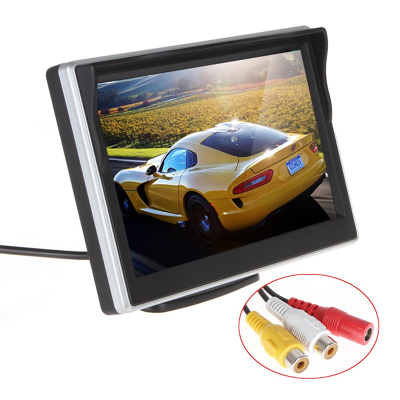 5 Inch HD Car Monitor LCD Display 16: 9 Screen Auto Parking System HD Screen 2 Way Video Input Reverse Rear View Auto Monitors
