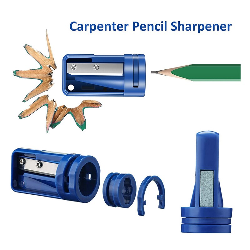 -32 Pieces Construction Pencil Carpenter Pencil Woodwork Pencil Cutter Retractable Pencil Holder Marking Tool