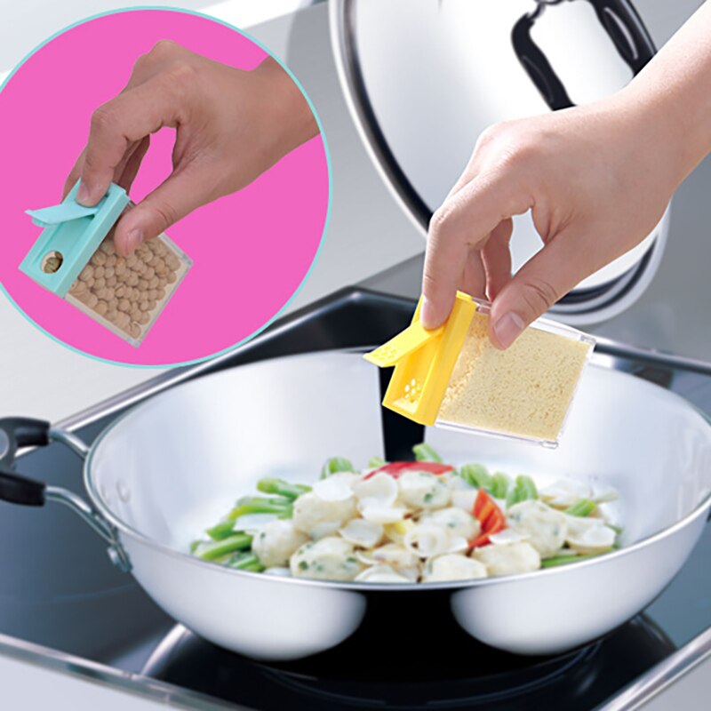 6 Pcs Transparante Kruidkruik Set Zout En Peper Kruiden Fles Kleurrijke Deksel Keuken Kruiderij Cruet Opslag Container