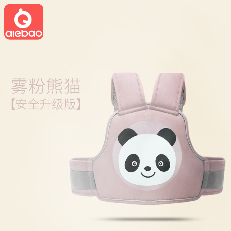 Ceinture de sécurité pour moto pour enfants, protection du dos, gilet réfléchissant, réglable, sangle de transport, harnais: Pink Panda