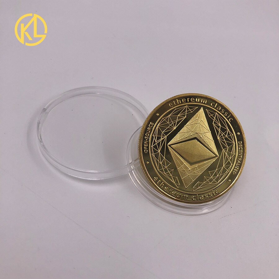 CO012 Gold Plated Ethereum Classic Coin Commemorative Coin Art Collection Physical Metal Imitation Home Party Decoration: CO-012-1