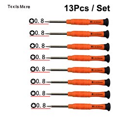 Mini Precisie Schroevendraaier Set Handen Gereedschap voor iPhone 4 S 5 S 6 6 S 7 Samsung ect Telefoon tablet Reparatie: FI-305-13Pcs-P0.8