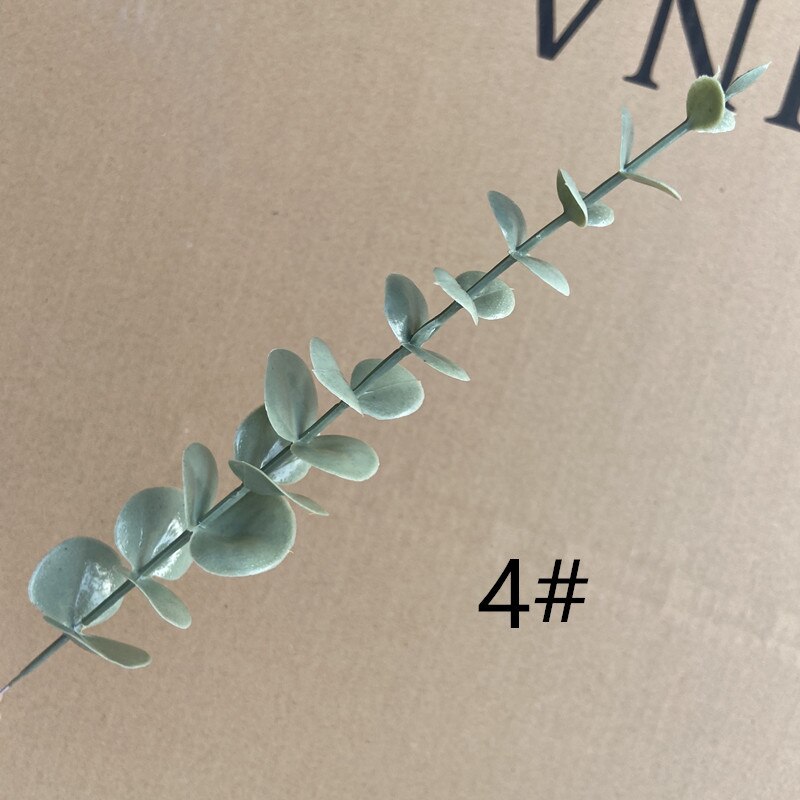 1 stykke simulation eucalipto gren enkelt kunstig eucalyptus til bryllupsskydning prop boligindretning: 4