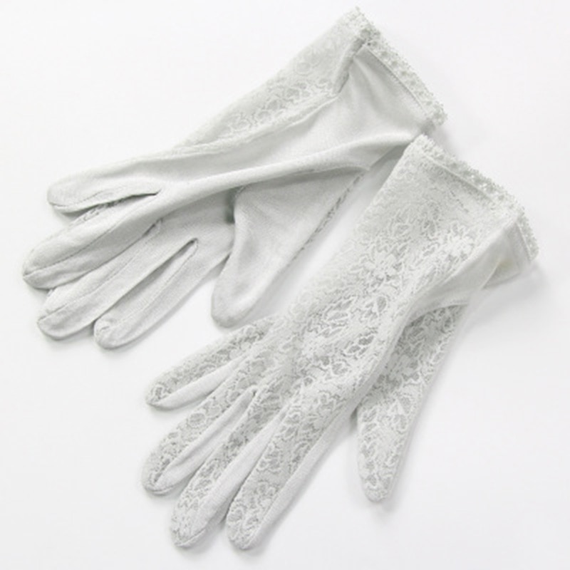 ladies 100 silk knit gloves summer anti-UV thin section breathable sleep moisturizing Lace gloves K5