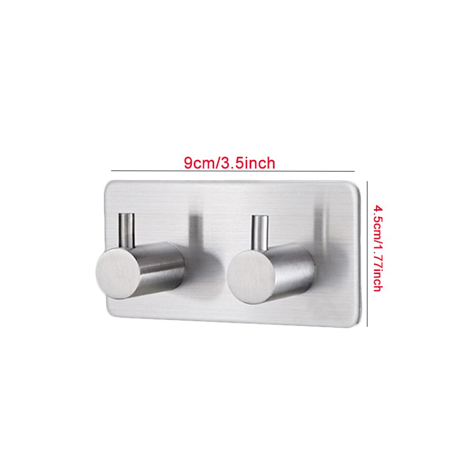 Rvs Kapstok Zware Roestvrij Opslag Hanger Kicthen Badkamer Accessoires Opknoping Haken Zelfklevende Rack: 2