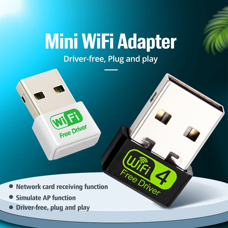 Mini WiFi Adapter USB Free Driver Wireless Network Card 150Mbps Wi Fi Dongle Ethernet Wireless Wi-Fi Receiver For PC Laptop