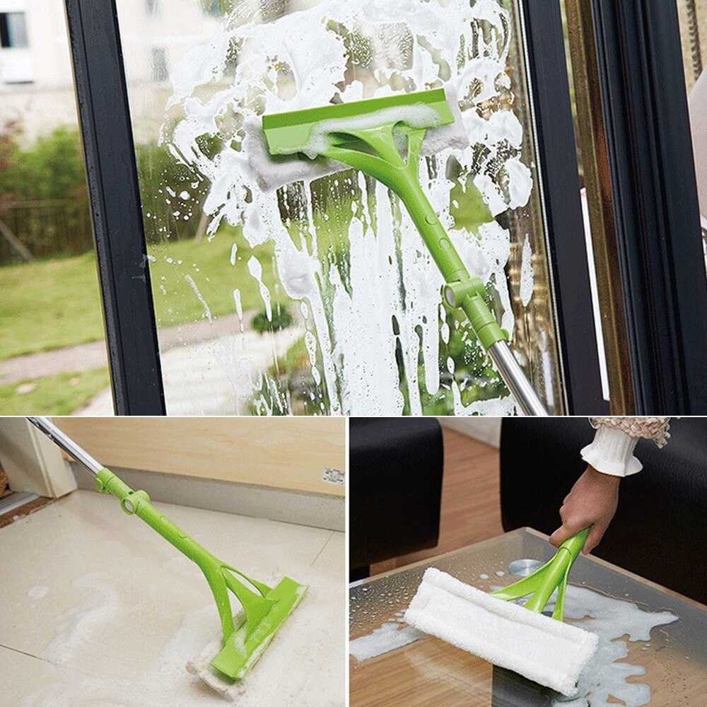 Household Telescopic Window Mop Double-sided Sponge Window Cleaner High-rise Multi Window Dust Washing Cleaner