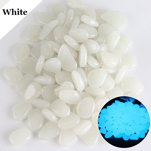 100Pcs Glow In The Dark Pebbles Glow Stones Rocks Lichtgevende Pebble Voor Outdoor Decor Tuin Gazon Yard Aquarium Loopbrug fish Tank: 200pcs / White