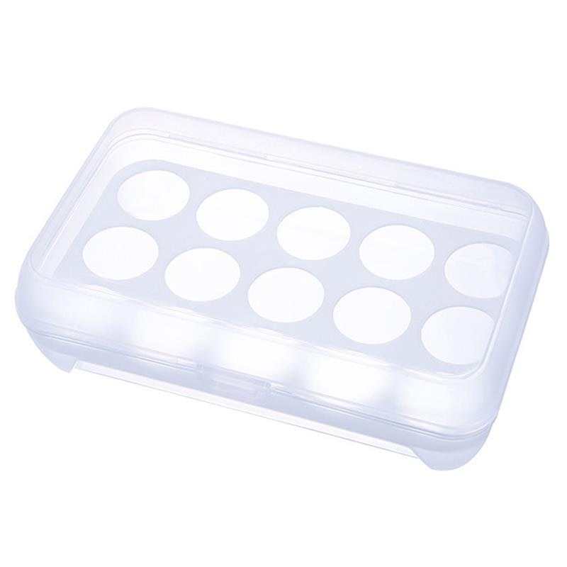 Multifunktionel holdbar ægopbevaringsæske ægholder bærbar plast 15 æg opbevaringsboks til køleskab og køkken tilfældig farve