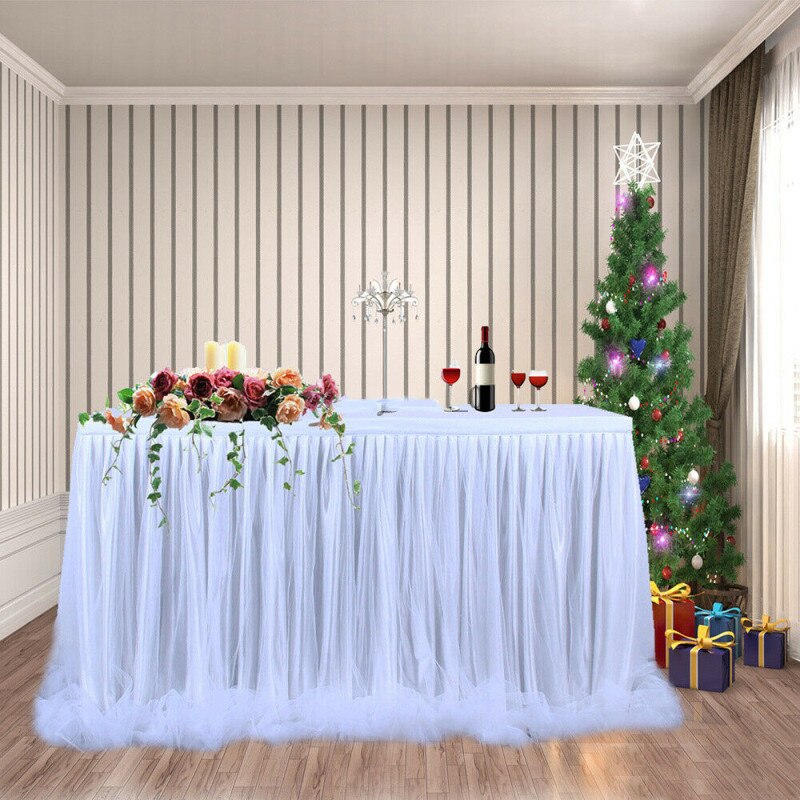 183 x 78cm tyl tutu bord nederdel til bryllupsfest xmas baby shower indretning diy 6ft tulle bord nederdel bordservice dækning bryllup dekor
